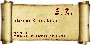 Stoján Krisztián névjegykártya
